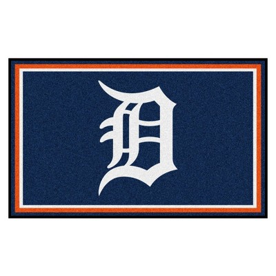 MLB Detroit Tigers 4'x6' Plush Area Rug - Navy