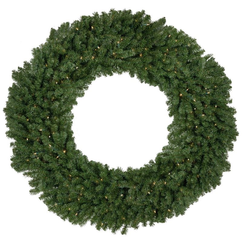 Northlight 60" Prelit Commercial Canadian Pine Artificial Christmas Wreath - Clear Lights, 1 of 6