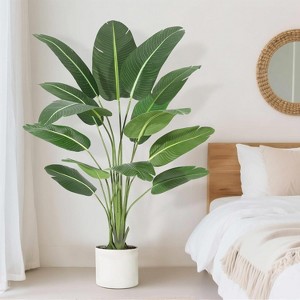 Artificial Bird of Paradise Plant, Lifelike Tall Faux Tropical Tree, Indoor/Outdoor Decorative with Bendable Leaves - 1 of 4