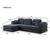 GDFStudio Leonardo Modern 104" Chenille Upholstered L-Shaped Convertible Sectional Sofa with Pillows - 3 of 4