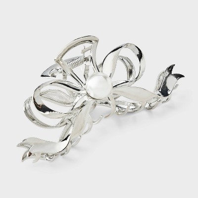 Bow Shape Claw Hair Clip - Wild Fable™ Silver