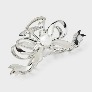 Bow Shape Claw Hair Clip - Wild Fable™ Silver - 1 of 3