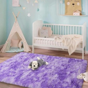 3x5 Fluffy Area Rugs for Living Room Bedroom, Soft Shag Kids Rug Small Carpet Home Decor - 1 of 4