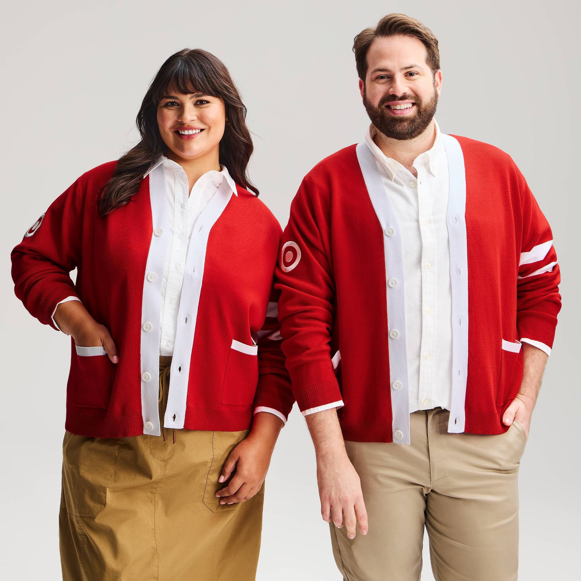 Unisex Collection186 Logo Cardigan - Target Branded Red M