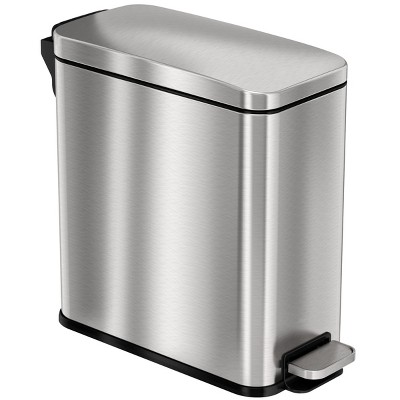 iTouchless SoftStep Step Pedal Bathroom Trash Can with AbsorbX Odor Filter 3 Gallon Silver Stainless Steel