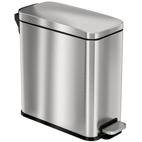 Steel Trash Can 3.1 Gallon Round Step Bathroom Trash Can Outdoor