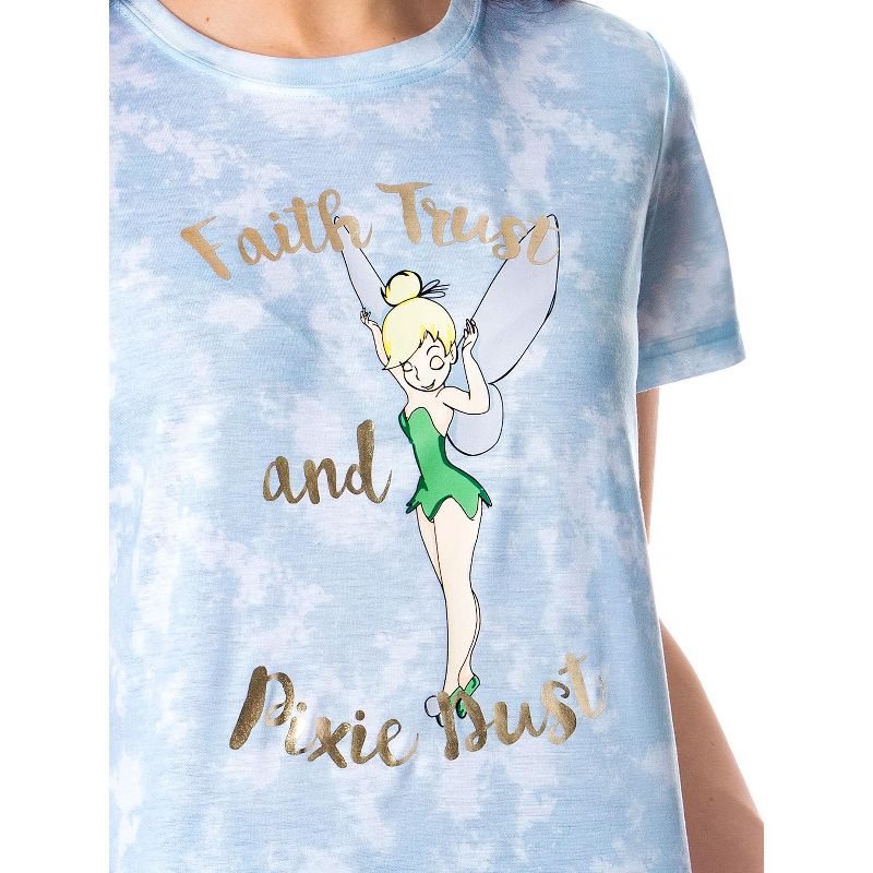 Disney Womens' Tinker Bell Pixie Dust Sleep Pajama Set Shorts Tie-Dye Multicolored, 3 of 5