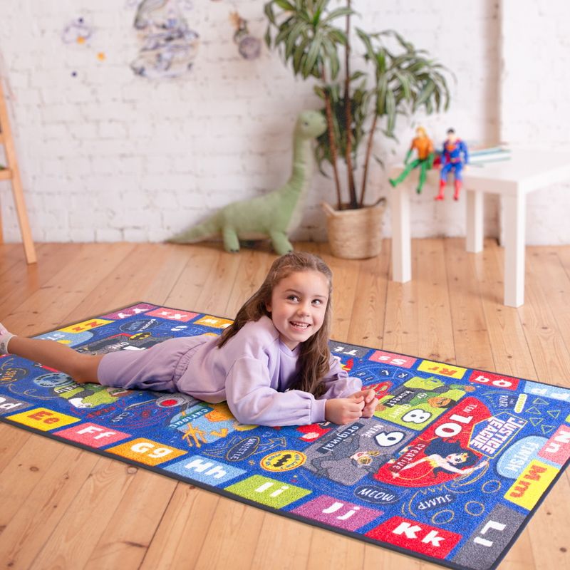 KC CUBS | Justice League Boys & Girls Kids Hopscotch Number Counting Educational Learning & Game Nursery Bedroom Classroom Rug Carpet, 2' 7" x 6' 0", 5 of 11
