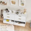 Acekool Dresser, Fluted Panel & Golden Handles, Large Capacity Organizer for Bedroom, Black/White/Natural/Green - 4 of 4
