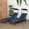 TiramisuBest 2 PCS Folding Chaise Lounge Pool Chairs,Outdoor Sun Tanning Chairs with 5-Level Reclining Back,Steel Frame for Beach,Yard,Patio,Dark Gray - 2 of 4