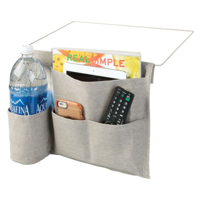 mDesign Fabric Bedside Storage Organizer Caddy, 4 Pockets, 1 of 9