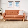 NicBex Loveseat Sofa Button Tufted Upholstered Love Seat Couches Mid Century Modern 2 Seater Sofa Couch with Wood Legs for Bedroom,Living Room - 2 of 4