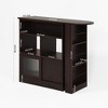 Walnut Bar Cabinet with Rotating Top - Counter Height, 6 Storage Spaces, 2 Ribbed Glass Doors, 3 Shelves for Kitchen, Dining, Living - 4 of 4