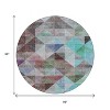 Silver Blue And Purple Geometric Washable Indoor Outdoor Area Rug - 3 of 4