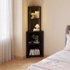 SEVOBAL Utility Storage Shelves Four Layer L Shaped Corner Rack with Power Strip for Home and Shop, Black, 36.61"*18.11"*7.08" - 3 of 4