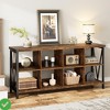 62" Industrial 8-Cube Storage Organizer with 3-Tier Metal Horizontal Bookcase – Long Low Console Shelf - 4 of 4