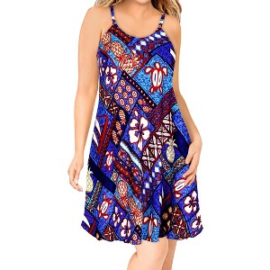 HAPPY BAY Women's Vacay Holiday Beach Summer Beachwear Sleeveless Casual Dress Honeymoon Nightshirts Mini Slip Nighty 00 Tidal Wave_AC9 - 1 of 4