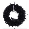 Nearly Natural 30" Halloween Raven Feather Wreath - 3 of 4