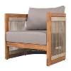 Christopher Knight Home Atoka Outdoor Rustic Acacia Wood and Rope Club Chair with Water-Resistant Cushions (Set of 2) - 4 of 4