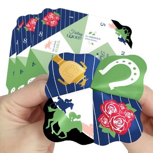 Big Dot of Happiness Kentucky Horse Derby - Horse Race Party Cootie Catcher Game - Prediction Fortune Tellers - Set of 12 - 1 of 4