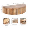 Kate and Laurel Reid Half Circle Wood Floating Side Table, 20x11x6, Natural - 2 of 4