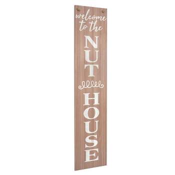 Happy Place Nut House' Double Sided Hanging/Leaning Wall Sign - American Art Decor