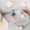 QingMoon Twin Size Floor Bed for Children with Door and Fence Solid Wood Montessori Bed Frame, for Girls and Boys Easy Assembly - 4 of 4
