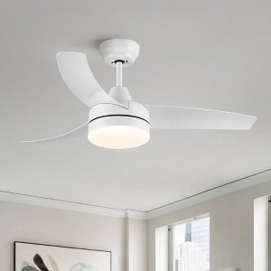 BestParts 42 Inch Ceiling Fan with LED Light, 6-speed Quiet DC Motor & Reversible Blades, Modern Flush Mount Indoor Fan, ETL Certified White - 1 of 4