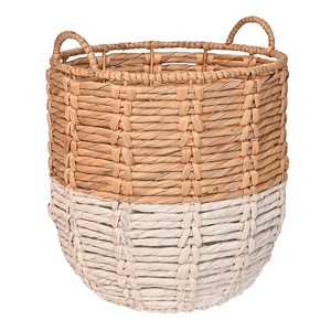 happimess Laurel Bohemian Handwoven Abaca Hamper Basket with Handles - 1 of 4