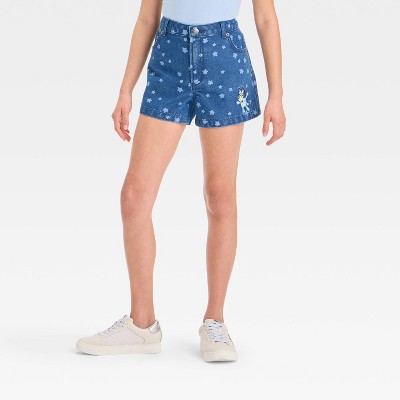 Girls' Bluey Denim Shorts - Blue