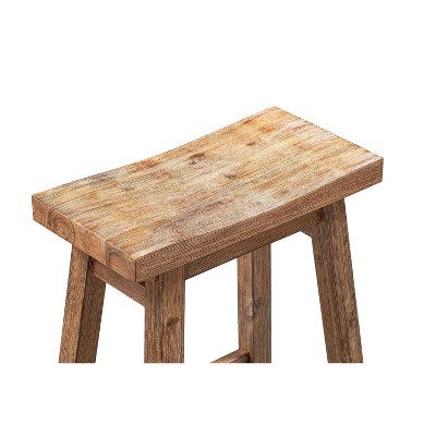 Sonoma 24" Barnwood Wire-Brush Backless Saddle Counter Stool
