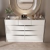 FUFU&GAGA White 9 Drawer Dresser Modern Fashion Design Glass Top - 2 of 4