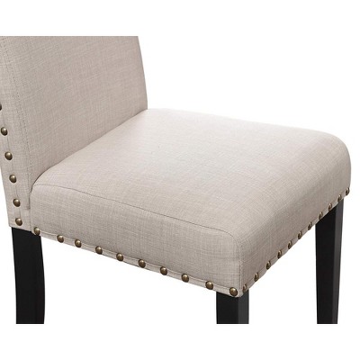 Crispin Natural Beige Upholstered Solid Wood Dining Side Chair Set