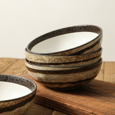 Lucy Beige and Brown Porcelain 32-Piece Dinnerware Set