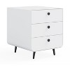 NicBex Modern Nightstand with 2 Drawers Steel Cabinet Bedside Furniture with Circular Handle End Table for Living Room, Bedroom - 3 of 4