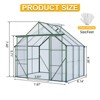 VYNXARIA 8*6FT Green Double Door Polycarbonate Greenhouse Raised Base and Anchor Aluminum Heavy Duty Walk-in Greenhouses in All Season - 4 of 4