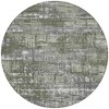 Olive Green And Ivory Geometric Washable Indoor Outdoor Area Rug - 4 of 4