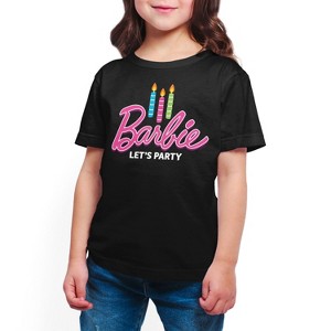 Girls' - Barbie - Let's Party Short Sleeve Graphic T-Shirt - 1 of 4