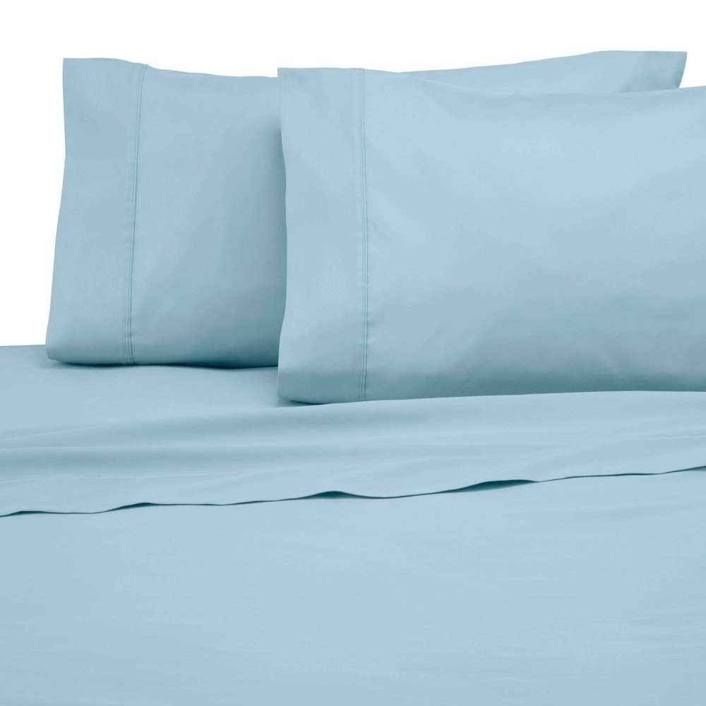 Photos - Bed Linen Modern Living Twin 300 Thread Count Solid Sheet Set Soft Aqua  