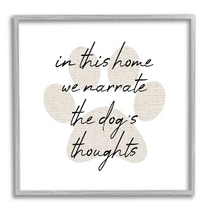 Stupell Industries Narrate Dog's Thoughts Funny Pet Framed Giclee Art - 1 of 4