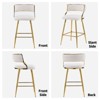 Karl Home Cream Thick Padded Cushion Metal Legs Modern Bar Stool - 3 of 4