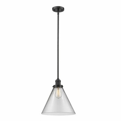 Cone - 1 Light Mini Pendant In Industrial Style-16 Inches Tall and 12 Inches Wide