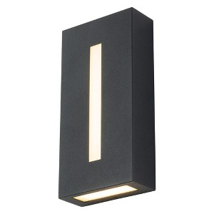 C Cattleya 2-Light Matte Black Integrated LED Hardwired Outdoor Wall Light with Frosted Glass Shade - 1 of 4