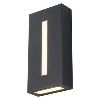 C Cattleya 2-Light Matte Black Integrated LED Hardwired Outdoor Wall Light with Frosted Glass Shade