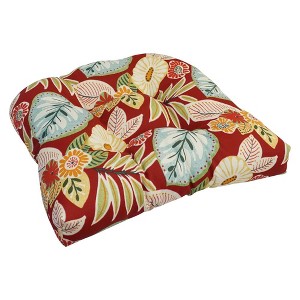 Blazing Needles, 19-inch U-Shaped Spun Polyester Outdoor Tufted Dining Chair Cushion - 1 of 2