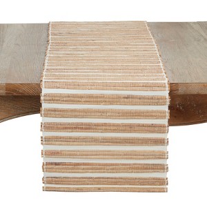 Saro Lifestyle Natural Weave Hyacinth Table Runner, 14"x72", Beige - 1 of 4