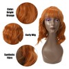 Unique Bargains Women Curly Shoulder Length Human Hair Wigs with Wig Cap 200g - 4 of 4