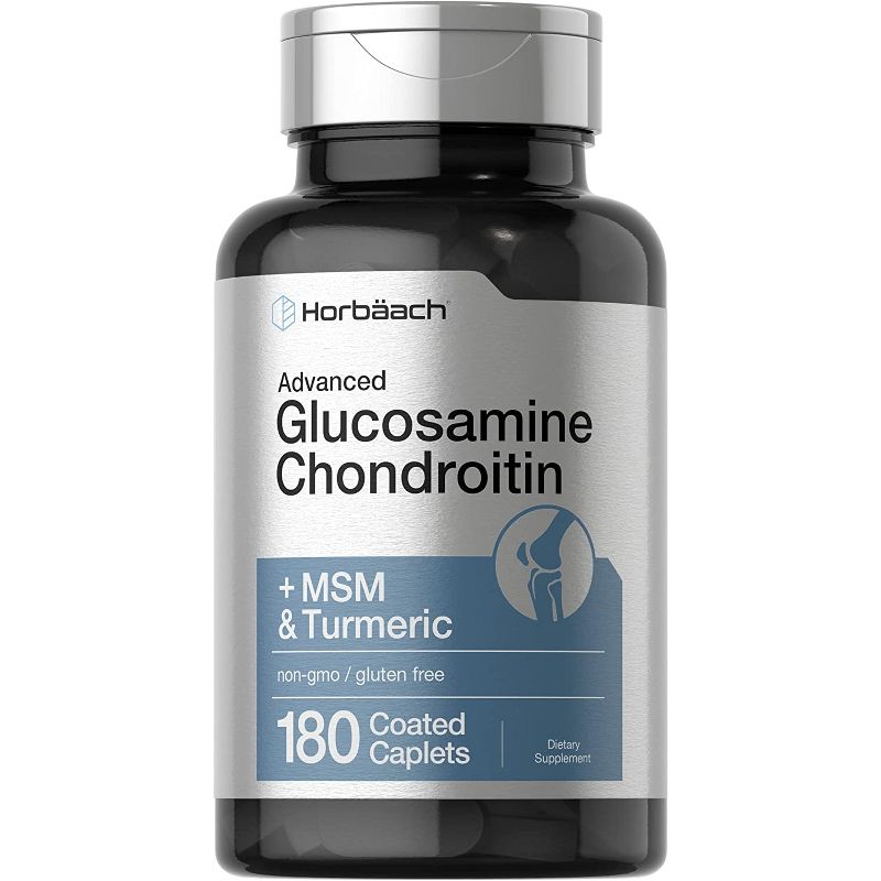 Horbaach Glucosamine Chondroitin | Plus MSM & Turmeric | 180 Coated Caplets, 1 of 3