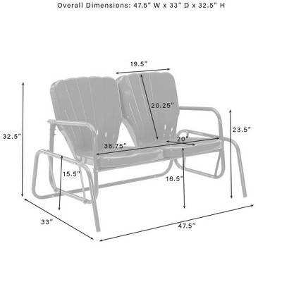 Bright Red Steel Retro Outdoor Loveseat Glider