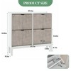 CuisinSmart, Fluted Shoe Storage Cabinet with 4 Flip Drawers, Narrow Wooden Shoe Organizer with Metal Legs, Shoe Rack for Living Room, White+Grey - 3 of 4